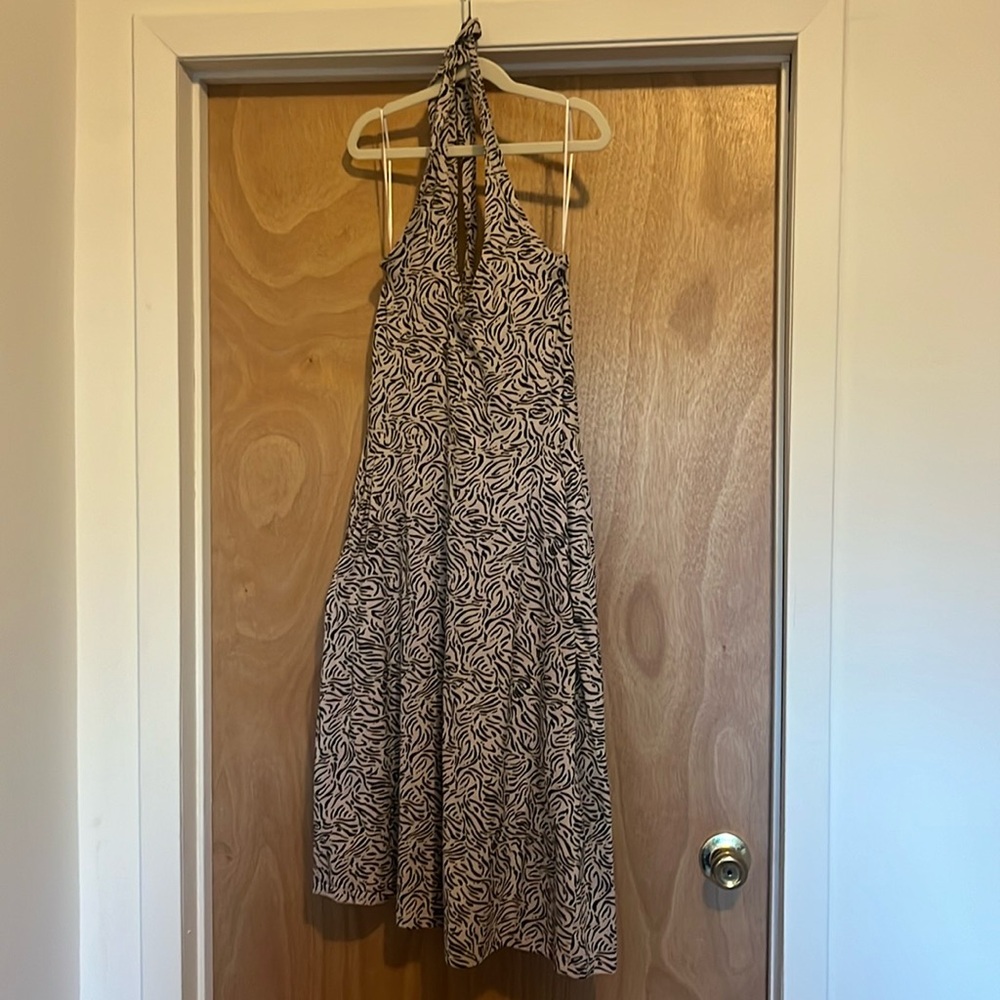 Pact Zebra Halter Dress